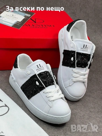 Valentino Дамски Бели Маратонки С Кристали👟Дамски Спортни Обувки С Камъни В Бял Цвят Код E1328, снимка 5 - Маратонки - 54148579