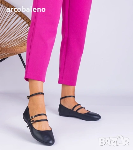 Дамски балетки от изкуствена кожа с катарами Vitoldora, 3цвята , снимка 2 - Дамски ежедневни обувки - 54026090