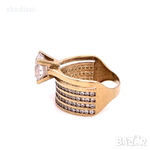 Златен дамски пръстен 3,14гр. 14кр. проба:585 размер:50 модел:33092-1, снимка 2 - Пръстени - 51040362