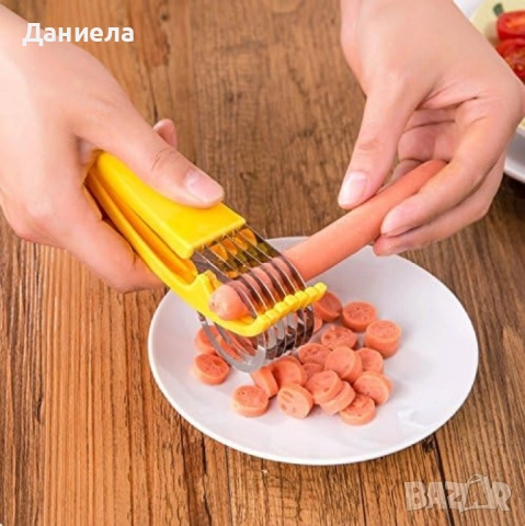 Функционална стоманена резачка за банани, резачка за плодове с ергономична дръжка, снимка 5 - Други - 51547936