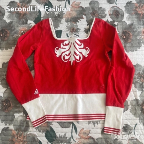 Дамска червена блуза Adidas Евро 2008 с дълъг ръкав, размер XS., снимка 6 - Блузи с дълъг ръкав и пуловери - 52796503