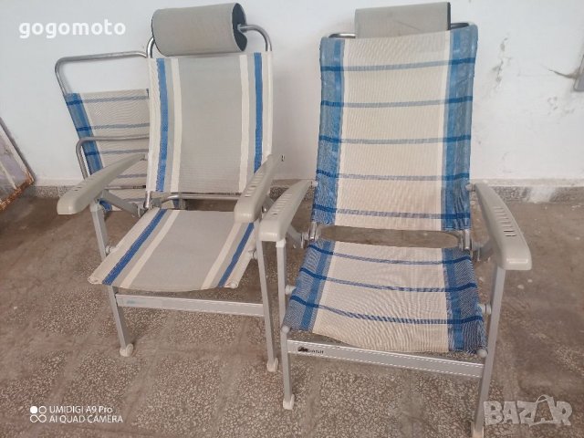 Сгъваем шезлонг алуминиеви за плаж, с регулиране на наклона , снимка 4 - Къмпинг мебели - 37965946