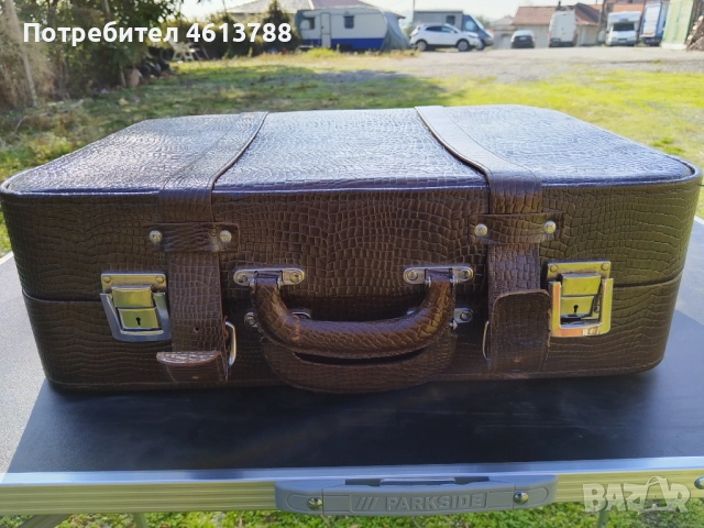 Ретро кожен куфар, снимка 2 - Куфари - 52262595