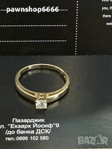 Златен пръстен 14 карата 585 проба с тегло 2,52 грама , снимка 4 - Пръстени - 56159322