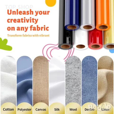 JAVIGA HTV винил за текстил, ролка 30 см х 3,5 м, метално сребрист цвят, снимка 6 - Пана - 49566645