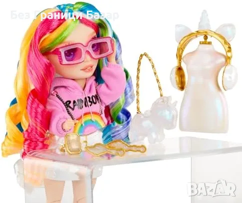 Нови DIY кристални аксесоари и кукла Amaya Rainbow High 28 см за деца, снимка 4 - Кукли - 49548215