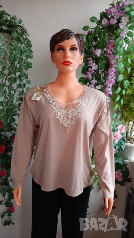 Дамски стилни еластични блузи с дантели., снимка 3 - Блузи с дълъг ръкав и пуловери - 51870911