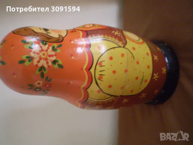 Стара красива голяма Руска кукла държач за бутилки 35 см височина, снимка 5 - Антикварни и старинни предмети - 49388235