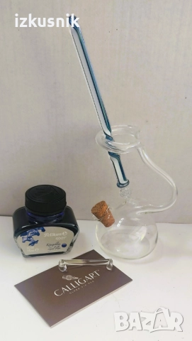 Изящна стъклена писалка и мастилница CALLIGART, снимка 3 - Други - 51466128