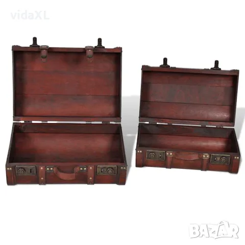 vidaXL Комплект дървени винтидж сандъци, 2 бр, снимка 4 - Скринове - 56146349