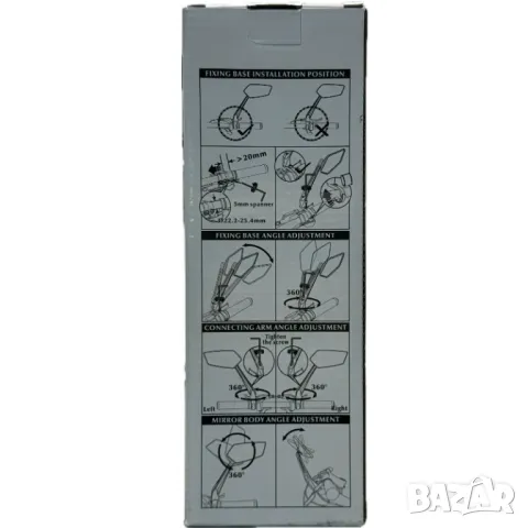 Универсално 360° Регулируемо Ляво Огледало За Обратно Виждане С Подобрен Широк Ясен Образ, снимка 5 - Аксесоари за велосипеди - 47285604