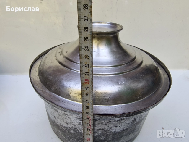 Стара, медна тенджера 6 л., снимка 2 - Антикварни и старинни предмети - 51585045