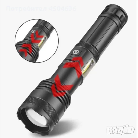 Мощен акумулаторен ръчен  фенер с много функции , BUL 2833, снимка 2 - Къмпинг осветление - 50948143
