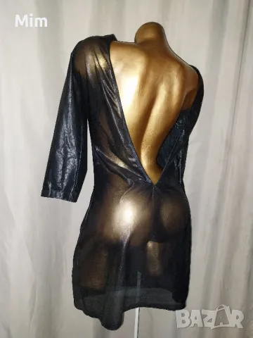  Резервирани М Черна рокля с гол гръб, снимка 2 - Рокли - 47711443