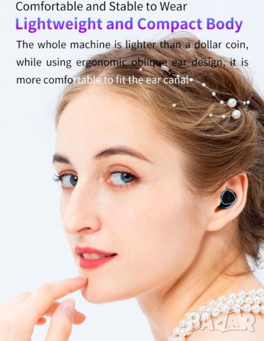 ТОП!2022 Луксозни, Безжични Блутут Слушалки, Bluetooth Слушалки, спортни слушалки за Android, iPhone, снимка 7 - Безжични слушалки - 31459158