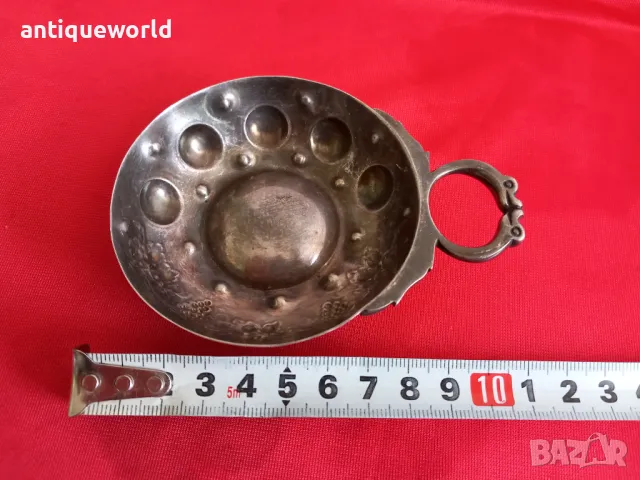 Стар Посребрен СОМЕЛИЕРСКИ Тас , Съд Чаша Маркиран!, снимка 5 - Антикварни и старинни предмети - 50121566