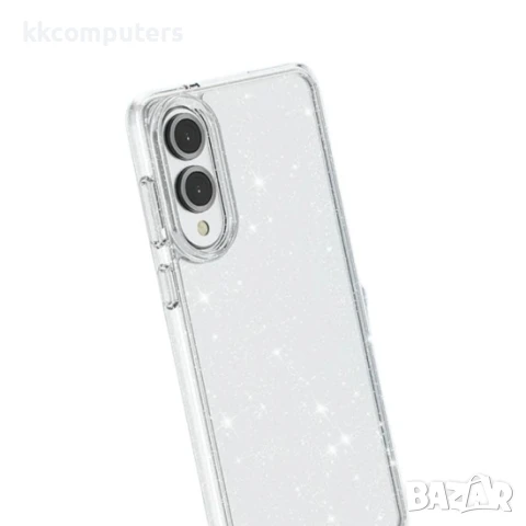 Силиконов кейс Shine 2 mm брокатен и Протектор За Samsung Galaxy S25 Edge, Прозрачен, снимка 2 - Калъфи, кейсове - 50639560