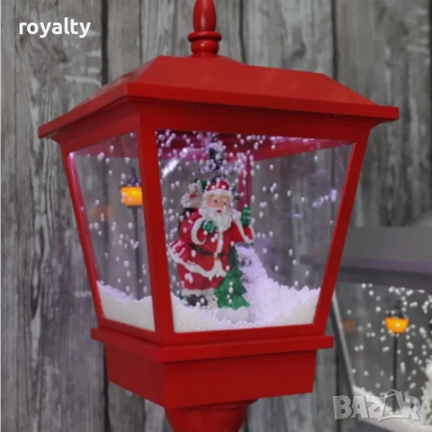 Декоративна коледна лампа с Дядо Коледа, падащ сняг и мелодии, снимка 2 - Декорация за дома - 52249426