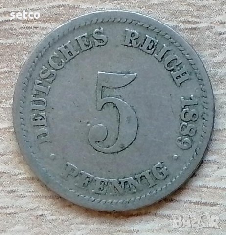 Германия 5 пфенига 1889  "D" - Мюнхен д35