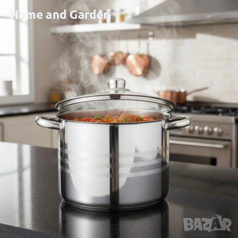 Тенджера Edenberg – неръждаема стомана с многослойно дъно за бързо и равномерно готвене, снимка 3 - Съдове за готвене - 54028543