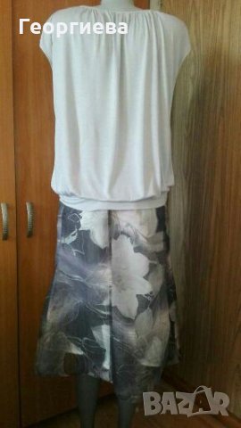 Дамски комплект от пола и блуза в сиво и синьо👗🍀M/L,L👗🍀арт.653, снимка 6 - Комплекти - 29718430