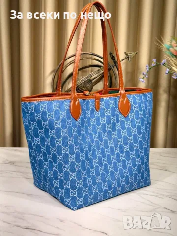 Gucci Стилна Дамска Чанта Тип Тоут С Монограм И Малък Несесер Към Тях-Различни Цветове Код SEM-656, снимка 4 - Чанти - 55931420
