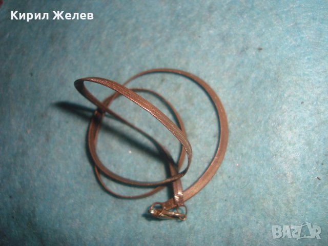 СТАРО ПОСРЕБРЕНО ВИНТИДЖ КОЛИЕ ЛЕНТОВИДНА ПЛЕТКА 26976, снимка 4 - Колиета, медальони, синджири - 35053200