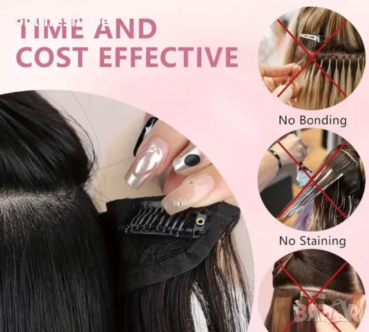 7 реда Комплект коса на редове с клипс екстеншъни 55см термоустойчива , снимка 3 - Аксесоари за коса - 49006677