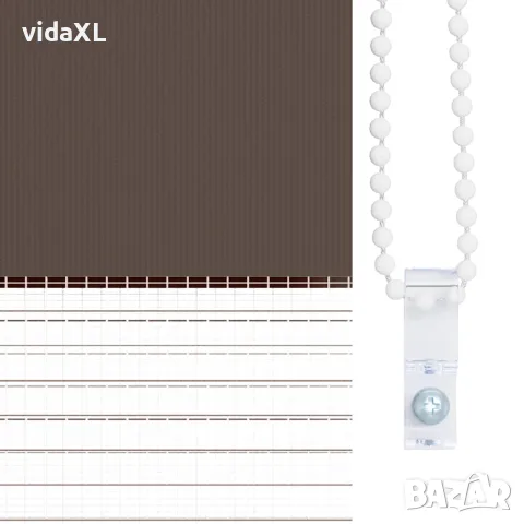 vidaXL Зебра щора 60,9x120 см Ширина на плата 56,7 см цвят кафе, снимка 8 - Щори - 56146371