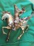 Стара бронзова фигурка кон с ездач голяма 34197, снимка 1 - Колекции - 38815784