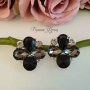 Обеци черни и графит кристали , снимка 2