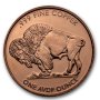1 oz Buffalo 999 Copper round, снимка 1 - Нумизматика и бонистика - 44351408