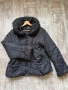 Черно зимно ново кукленско кокетно елегантно шушляково яке баклавички широка шал яка Л/ХЛ , снимка 1