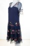 Тъмносиня рокля с тюл и бродерия Margo Collection - L/XL, снимка 4