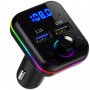  Авто FM трансмитер Pixlink BT-M34, Bluetooth 5.0, Handsfree, RGB, LED дисплей, 2 x USB, 12V-24V, снимка 1