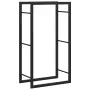 vidaXL Стойка за дърва за огрев, черен мат, 50x28x94 см, стомана, снимка 1