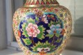 Китайска ваза месинг с емайл , снимка 10
