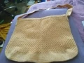 Чанта промазан плат с цип нова бежава 320х260мм, снимка 2