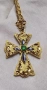 Ръчно изработен златен православен кръст със сертифициран цаворит!, снимка 3