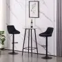 Комплект от два броя черни бар стола  от изкуствена кожа, матово черно, регулируеми, снимка 5