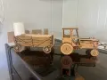 Дървен трактор с ремарке – подарък за земеделец, снимка 1