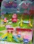 Peppa Pig Пепа Пиг и семейство на пързалка люлка парк пластмасови фигурки играчки украса торта игра, снимка 1 - Фигурки - 40240339