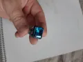 Мъжки бутиков сребърен пръстен с огромен аквамарин, снимка 17