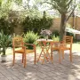 vidaXL Сгъваема градинска маса Ø60x75 см масивна акация, снимка 3
