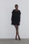 Нова черна елегантна феерична но точки  къса рокля zara Zara , снимка 8