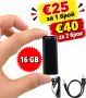 НОВ Мини Шпионски Аудио Рекордер 16 GB Диктофон Записвачка MP3 плейър, снимка 1