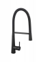 Висок кран за мивка с подвижен гъвкав чучур тип "U", черен, снимка 3