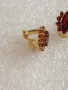 Златни дамски обеци с инкрустирани гранати злато 333, снимка 5
