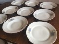 9 порцеланови чинии със сини цветя - 4 дълбоки + 5 литки