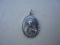 Старинен сребърен, сребро медальон иконка,гема,висулка Господ Бог Иисус Христос , снимка 3